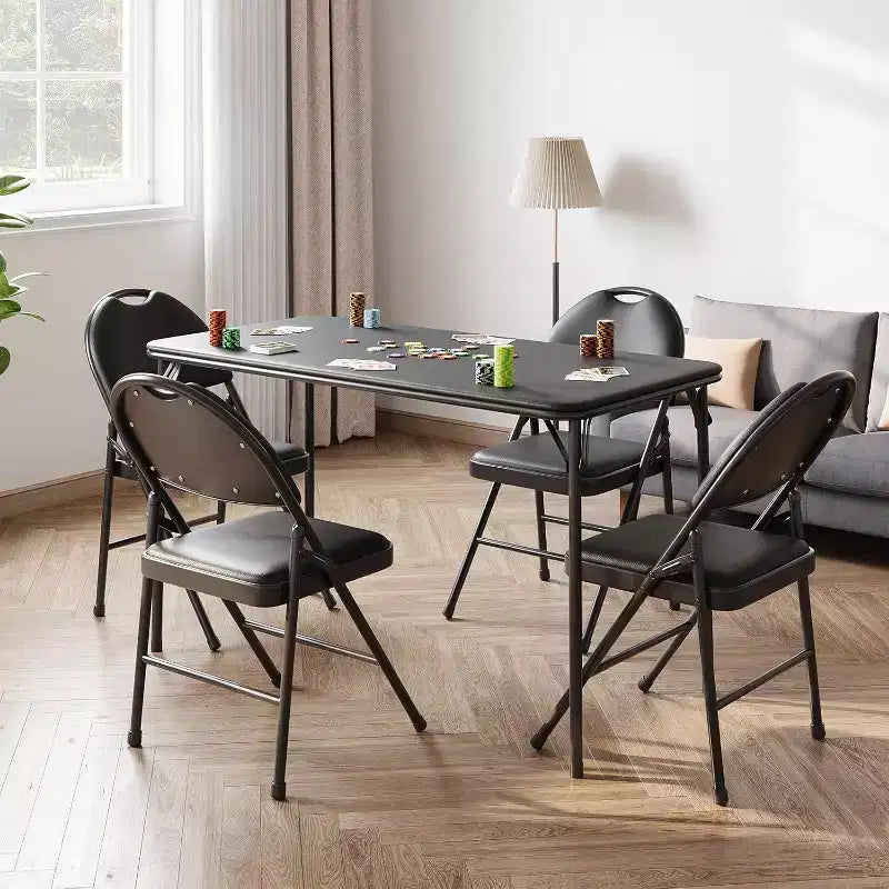 Tavolo Pieghevole, Scrivanie da Gaming, Tavoli Pieghevoli Resistenti in Pelle PU, Scrivania da Lavoro Moderna Semplice per Ufficio Domestico, Scrivania da Gaming
