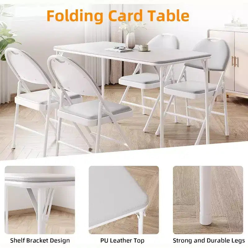 Tavolo Pieghevole, Scrivanie da Gaming, Tavoli Pieghevoli Resistenti in Pelle PU, Scrivania da Lavoro Moderna Semplice per Ufficio Domestico, Scrivania da Gaming