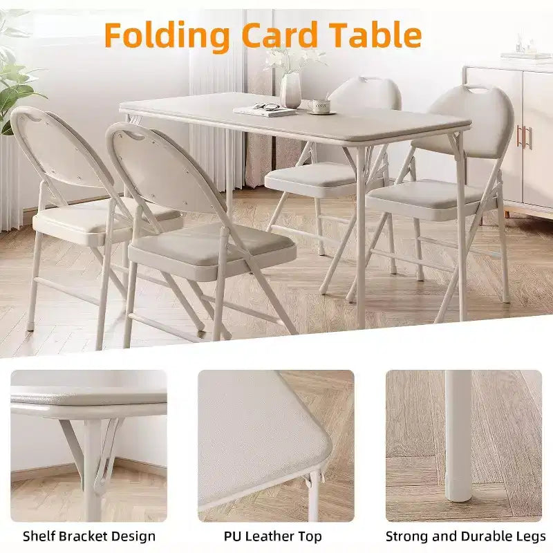 Tavolo Pieghevole, Scrivanie da Gaming, Tavoli Pieghevoli Resistenti in Pelle PU, Scrivania da Lavoro Moderna Semplice per Ufficio Domestico, Scrivania da Gaming