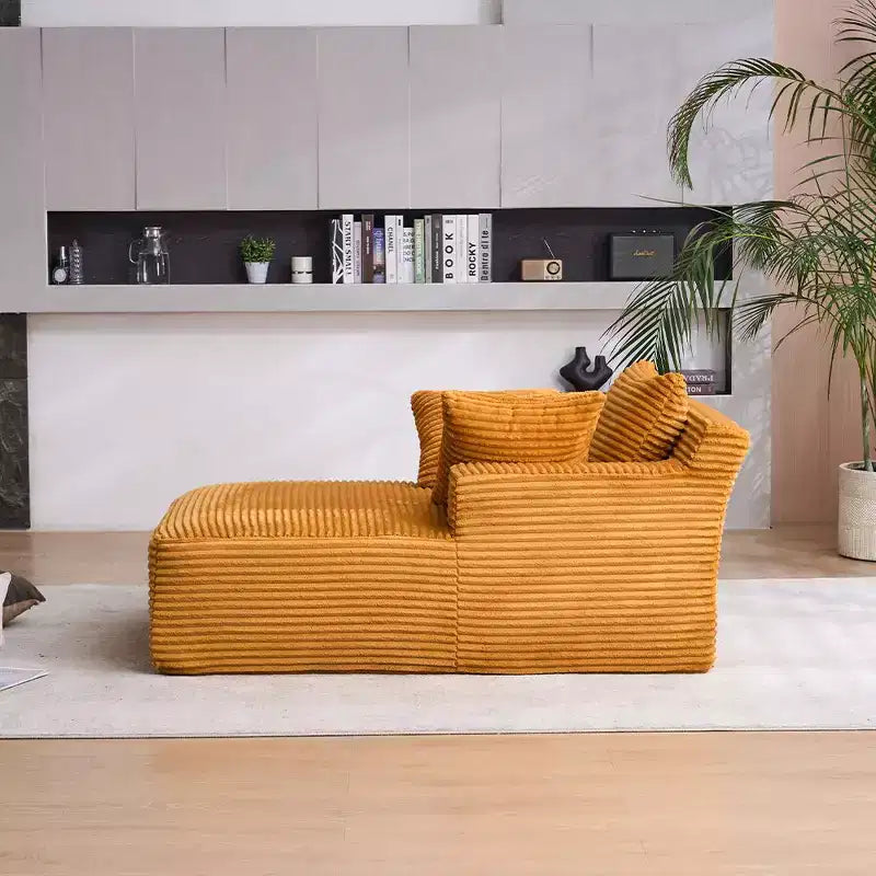 Poltrona Letto Lounge Oversize in Velluto a Coste con Cuscini, Seduta Profonda, Nessun Montaggio