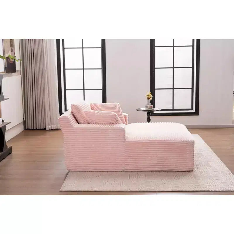Poltrona Letto Lounge Oversize in Velluto a Coste con Cuscini, Seduta Profonda, Nessun Montaggio