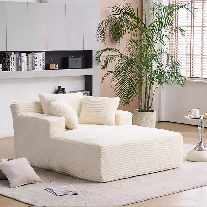 Poltrona Letto Lounge Oversize in Velluto a Coste con Cuscini, Seduta Profonda, Nessun Montaggio