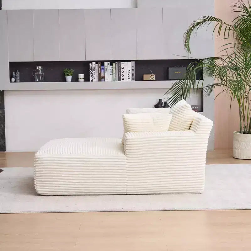 Poltrona Letto Lounge Oversize in Velluto a Coste con Cuscini, Seduta Profonda, Nessun Montaggio