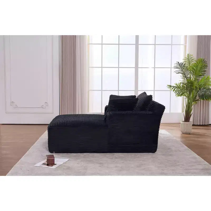 Poltrona Letto Lounge Oversize in Velluto a Coste con Cuscini, Seduta Profonda, Nessun Montaggio