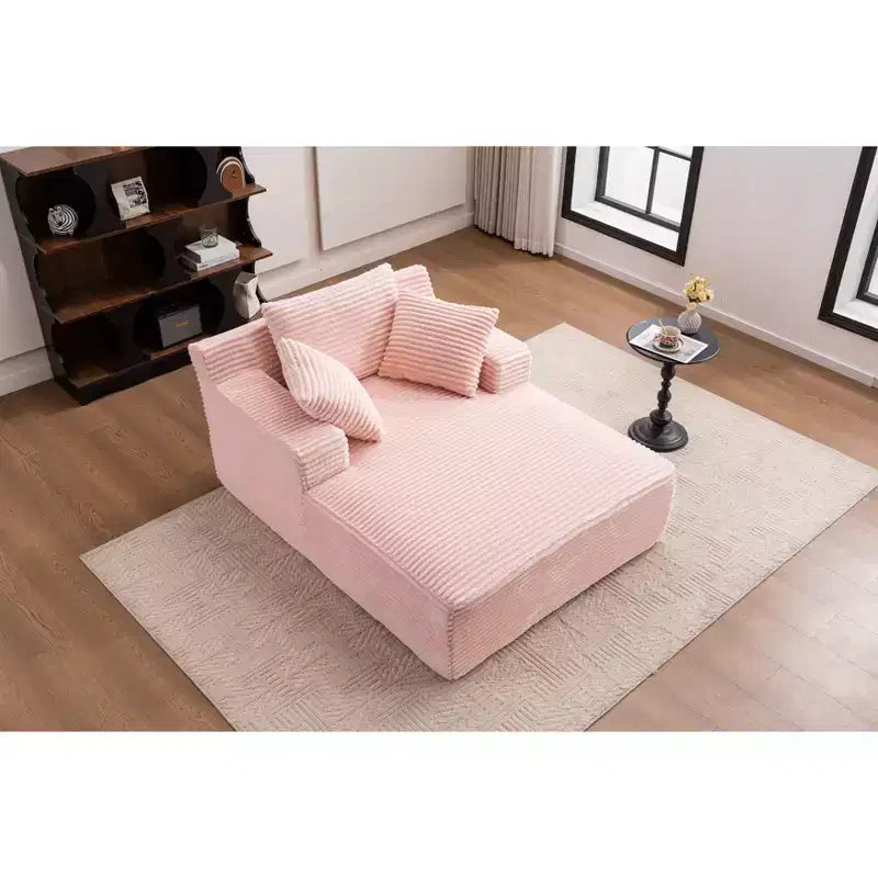 Poltrona Letto Lounge Oversize in Velluto a Coste con Cuscini, Seduta Profonda, Nessun Montaggio