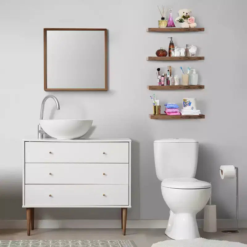 Sorbus 24 x 9 Pollici, Set da 4 Mensole Fluttuanti da Parete in Legno – per Camera da Letto, Cucina, Soggiorno, Bagno