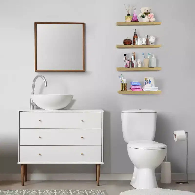 Sorbus 24 x 9 Pollici, Set da 4 Mensole Fluttuanti da Parete in Legno – per Camera da Letto, Cucina, Soggiorno, Bagno
