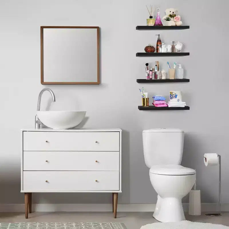 Sorbus 24 x 9 Pollici, Set da 4 Mensole Fluttuanti da Parete in Legno – per Camera da Letto, Cucina, Soggiorno, Bagno