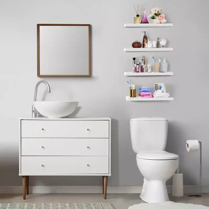 Sorbus 24 x 9 Pollici, Set da 4 Mensole Fluttuanti da Parete in Legno – per Camera da Letto, Cucina, Soggiorno, Bagno