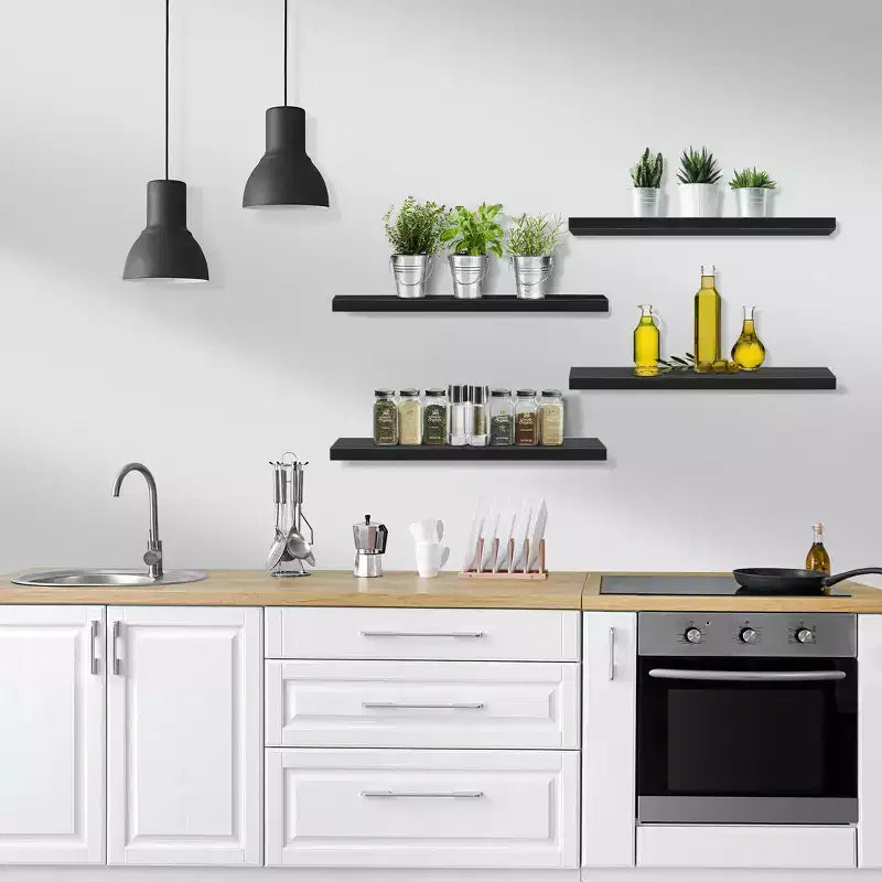 Sorbus 24 x 9 Pollici, Set da 4 Mensole Fluttuanti da Parete in Legno – per Camera da Letto, Cucina, Soggiorno, Bagno