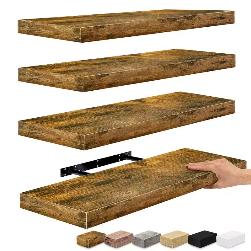 Sorbus 24 x 9 Pollici, Set da 4 Mensole Fluttuanti da Parete in Legno – per Camera da Letto, Cucina, Soggiorno, Bagno