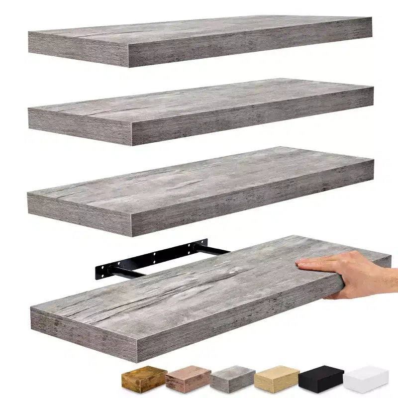 Sorbus 24 x 9 Pollici, Set da 4 Mensole Fluttuanti da Parete in Legno – per Camera da Letto, Cucina, Soggiorno, Bagno
