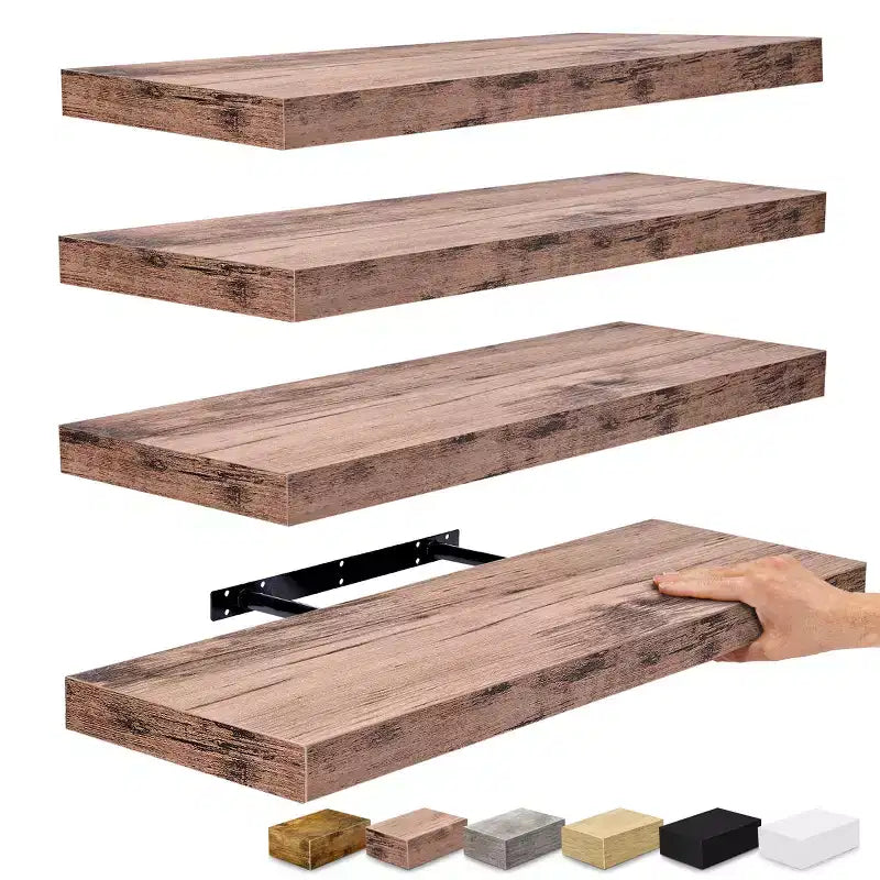 Sorbus 24 x 9 Pollici, Set da 4 Mensole Fluttuanti da Parete in Legno – per Camera da Letto, Cucina, Soggiorno, Bagno