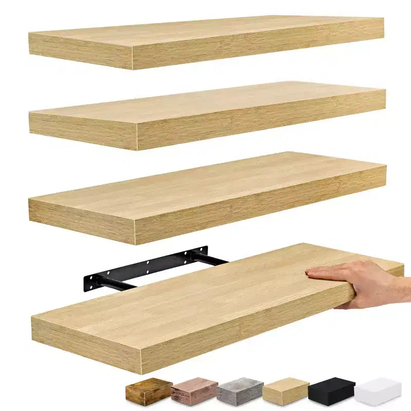 Sorbus 24 x 9 Pollici, Set da 4 Mensole Fluttuanti da Parete in Legno – per Camera da Letto, Cucina, Soggiorno, Bagno
