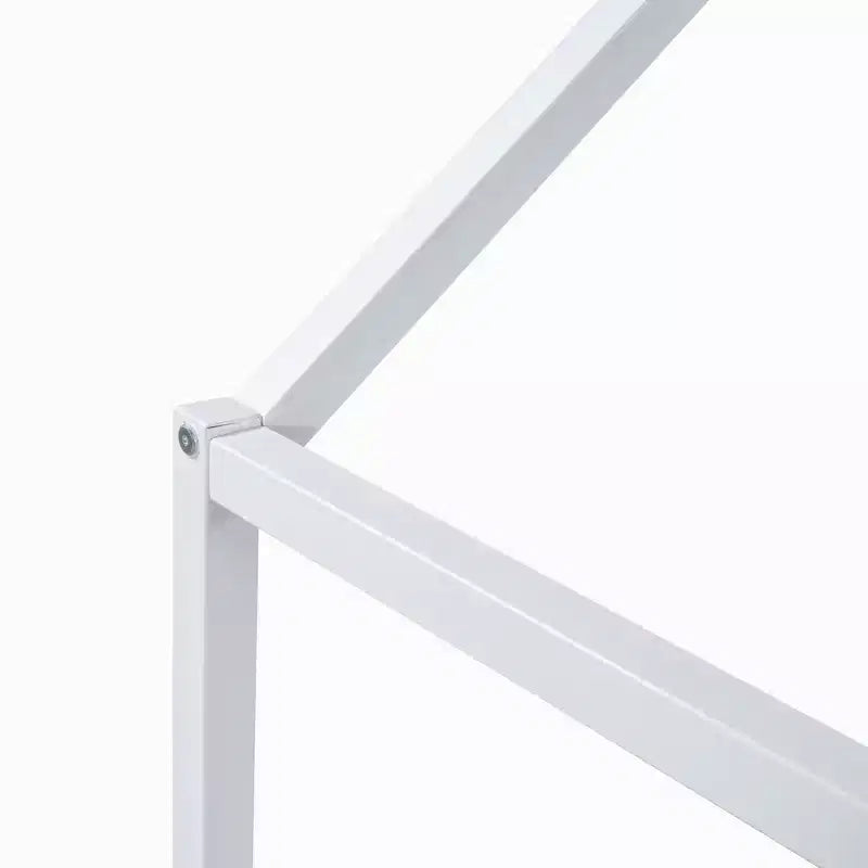 Letto a casetta Montessori in metallo con porta e sponde di protezione, per bambini e neonati, una piazza/una piazza e mezzo