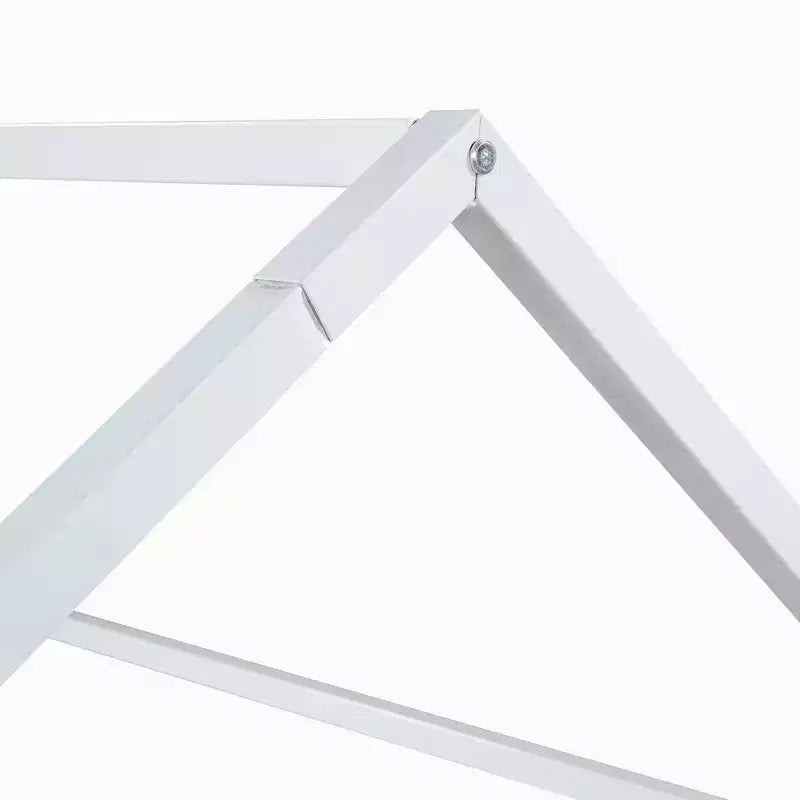 Letto a casetta Montessori in metallo con porta e sponde di protezione, per bambini e neonati, una piazza/una piazza e mezzo