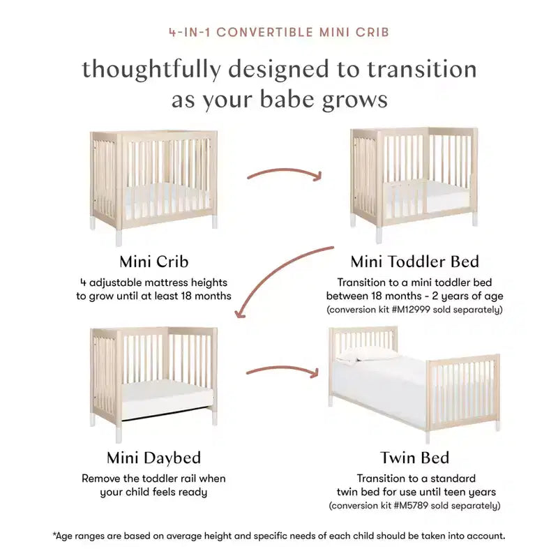 Mini Culla Convertibile 4-in-1 Babyletto Gelato
