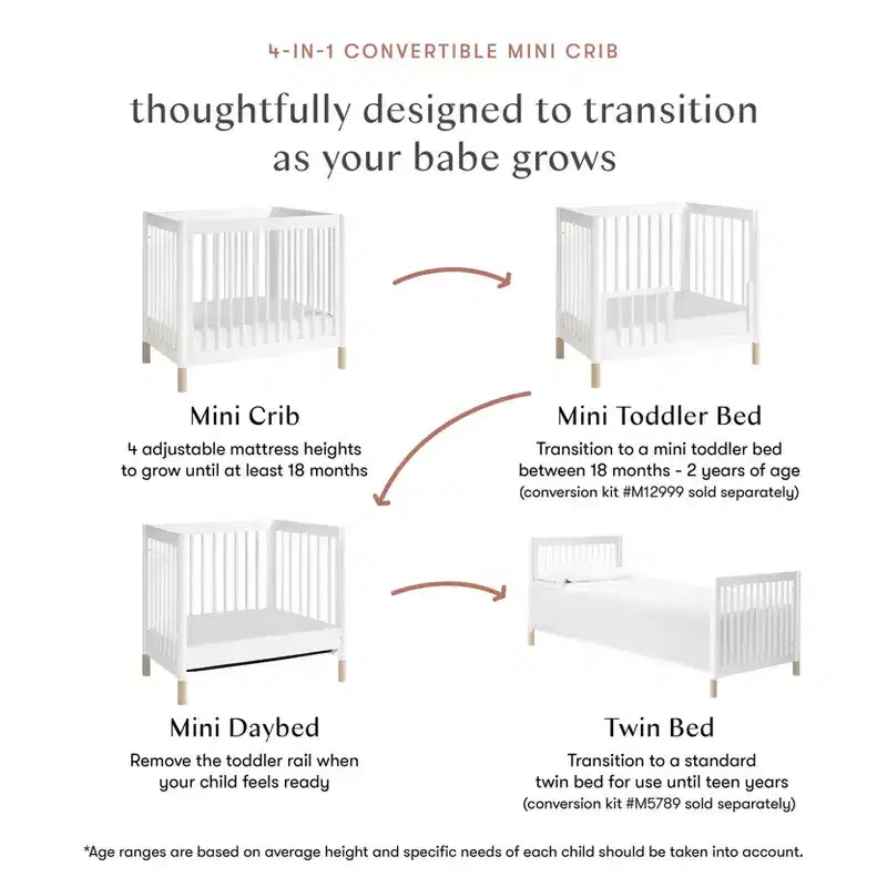 Mini Culla Convertibile 4-in-1 Babyletto Gelato