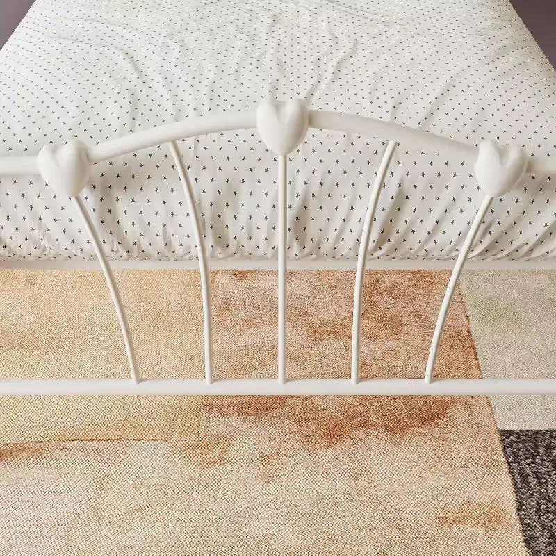 Telaio Letto Singolo, Piattaforma in Metallo Misura Singola con Testiera a Cuore, 11,5 Spazio Sotto il Letto, Nessuna Rete a Molle Necessaria, Silenzioso e Facile da Montare