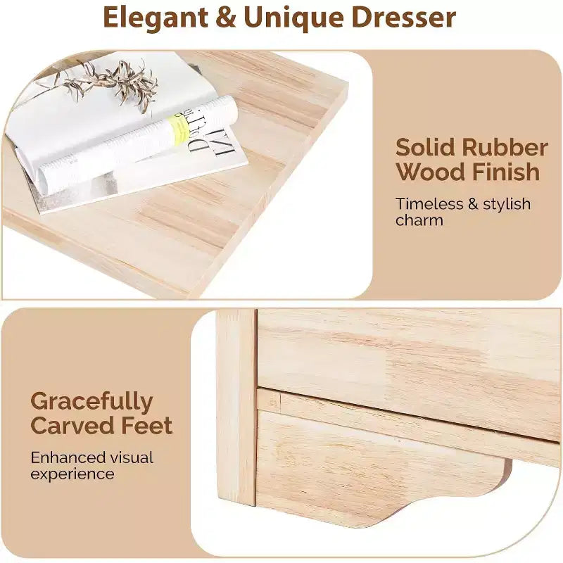 VINGLI Cassettiera in legno massiccio da 55 W con 8 cassetti, cassettiera non rifinita per progetti fai-da-te a colori