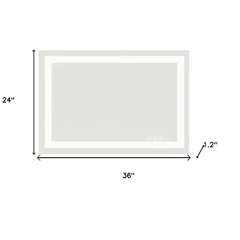 HomeRoots 24 Specchio da bagno illuminato senza cornice