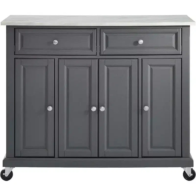Carrello da cucina in metallo HomeStock 91 cm H con 3 ante e 3 ripiani