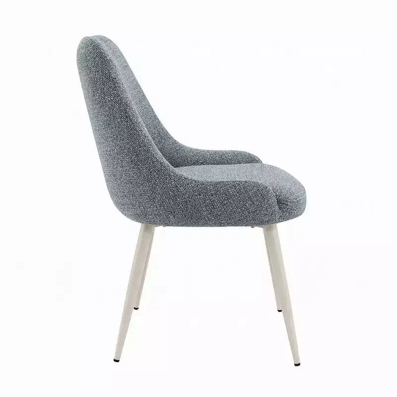 Set di 2 sedie da pranzo Royal Hampton, bouclé azzurro, metallo bianco osso