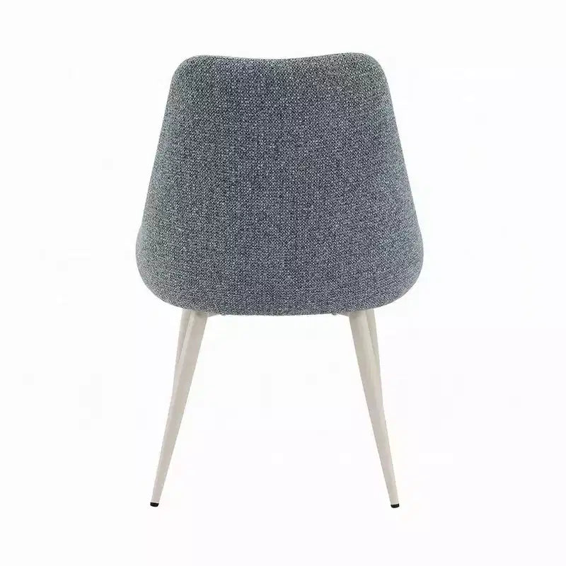 Set di 2 sedie da pranzo Royal Hampton, bouclé azzurro, metallo bianco osso