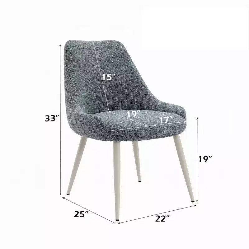 Set di 2 sedie da pranzo Royal Hampton, bouclé azzurro, metallo bianco osso