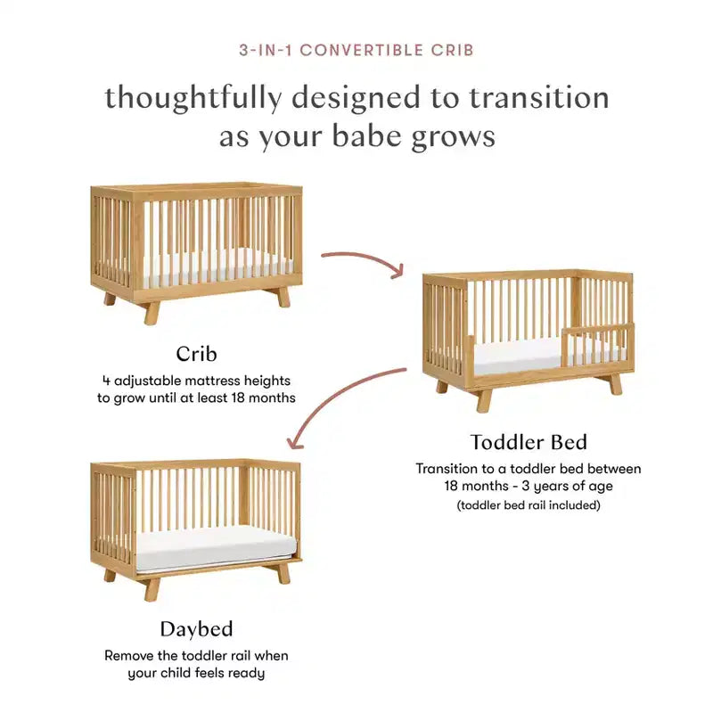 Culla convertibile 3-in-1 Babyletto Hudson con kit di conversione per lettino per bambini