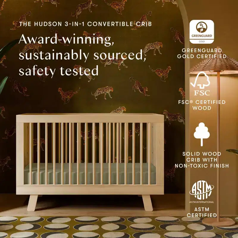Culla convertibile 3-in-1 Babyletto Hudson con kit di conversione per lettino per bambini