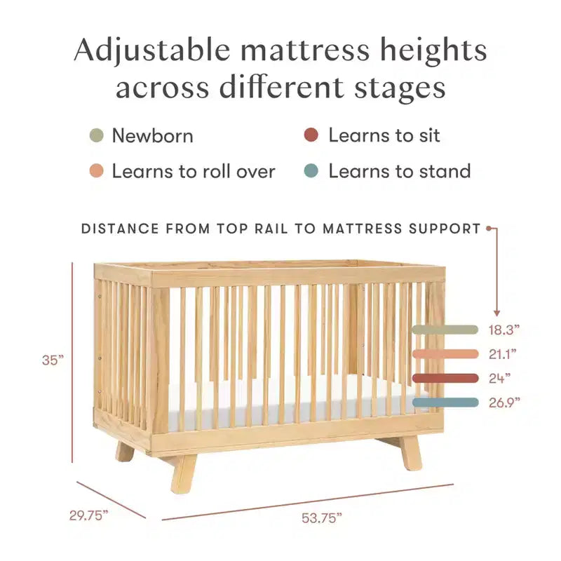 Culla convertibile 3-in-1 Babyletto Hudson con kit di conversione per lettino per bambini