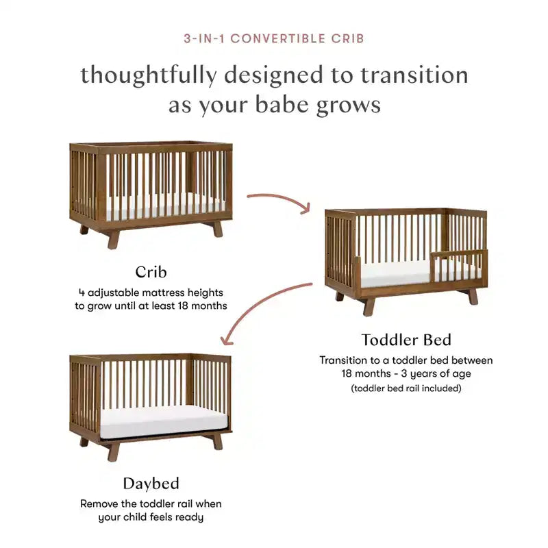 Culla convertibile 3-in-1 Babyletto Hudson con kit di conversione per lettino per bambini
