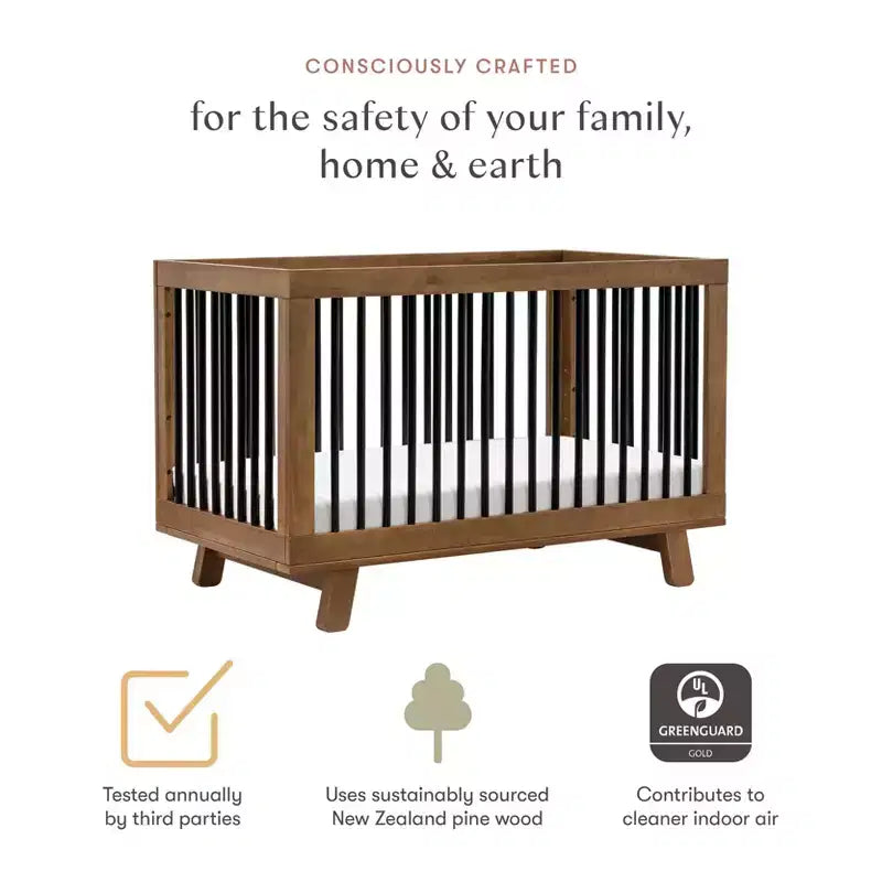 Culla convertibile 3-in-1 Babyletto Hudson con kit di conversione per lettino per bambini