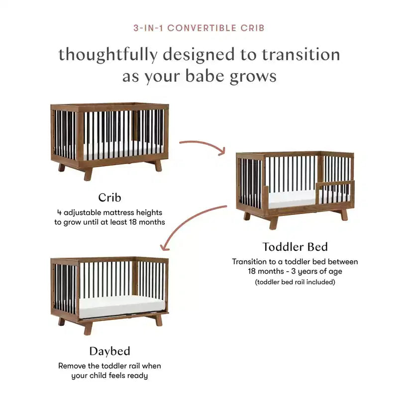 Culla convertibile 3-in-1 Babyletto Hudson con kit di conversione per lettino per bambini