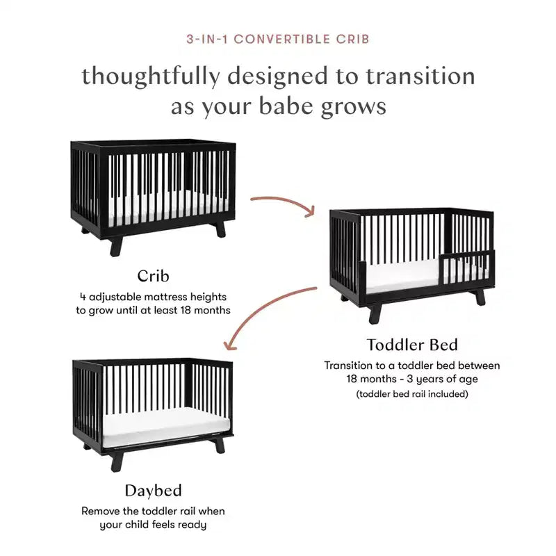 Culla convertibile 3-in-1 Babyletto Hudson con kit di conversione per lettino per bambini