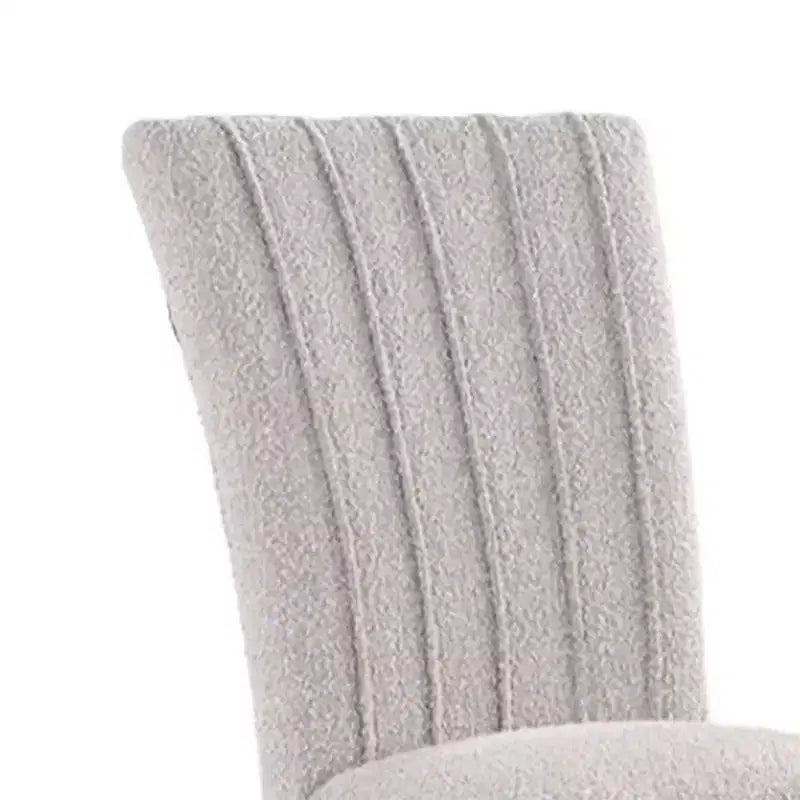 Set di 2 sedie da pranzo Royal Hampton, imbottite verticalmente in bouclé grigio, nero