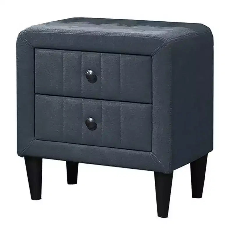 Comodino Royal Hampton, 2 cassetti, 22 pollici, rivestito in lino grigio antracite