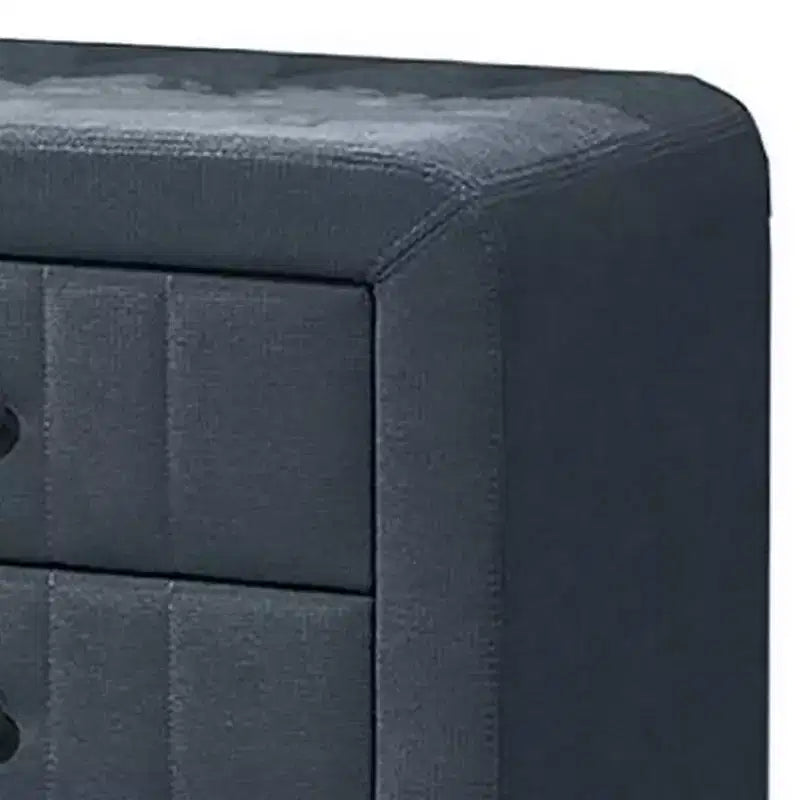 Comodino Royal Hampton, 2 cassetti, 22 pollici, rivestito in lino grigio antracite