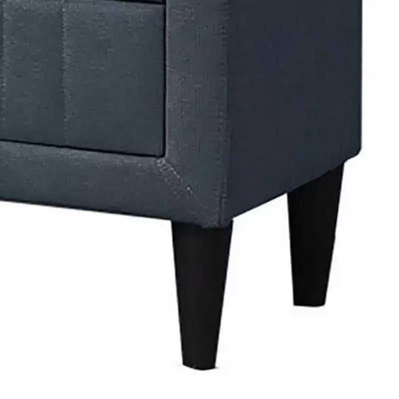 Comodino Royal Hampton, 2 cassetti, 22 pollici, rivestito in lino grigio antracite