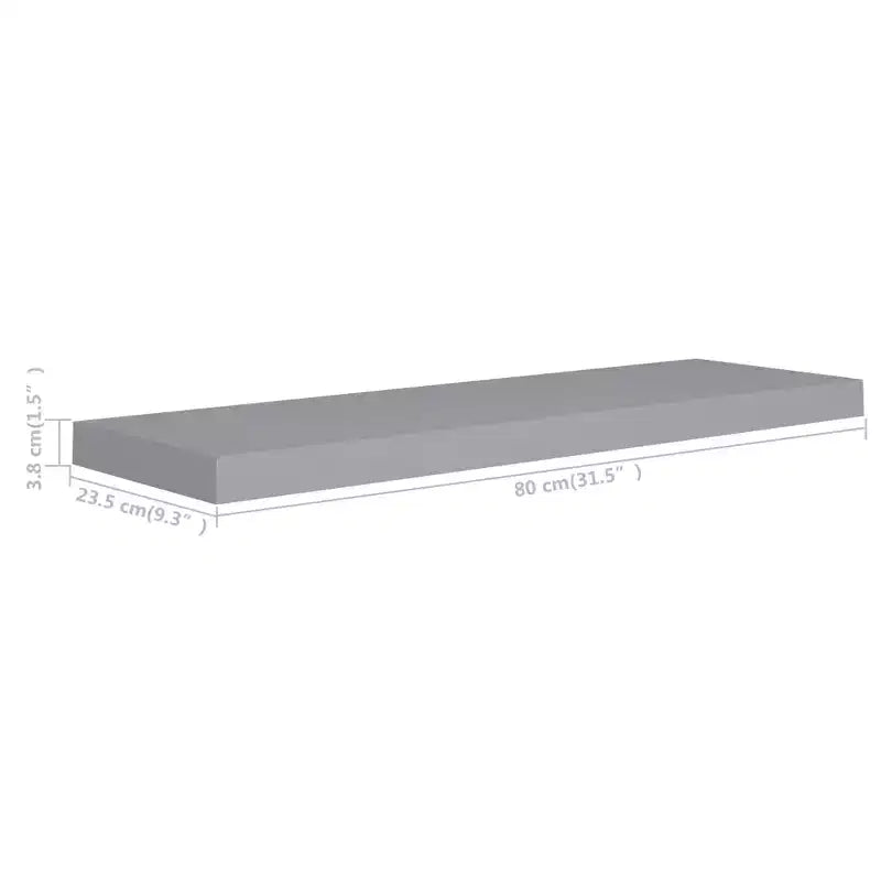 Mensola a muro a nido d'ape grigio MDF, metallo 80 x 23.5 x 3.8 cm