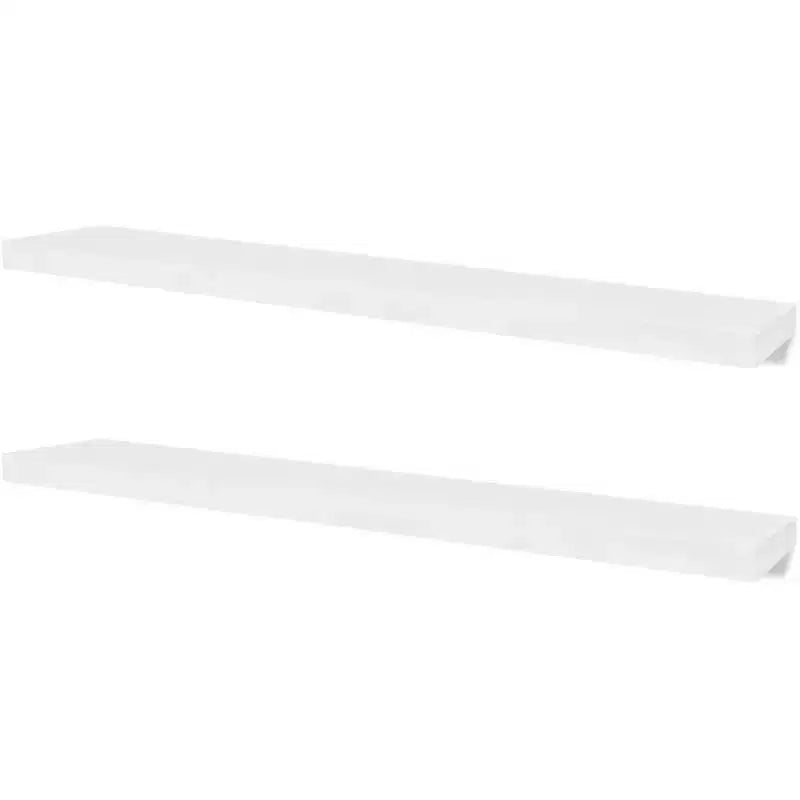 Set da 4 mensole a muro in MDF bianco, lunghe 120 cm, da parete