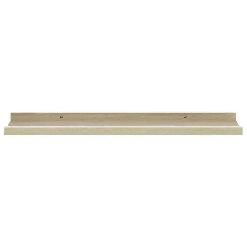Set di 2 mensole da parete, colore bianco e rovere Sonoma, in MDF, lunghezza 60 cm