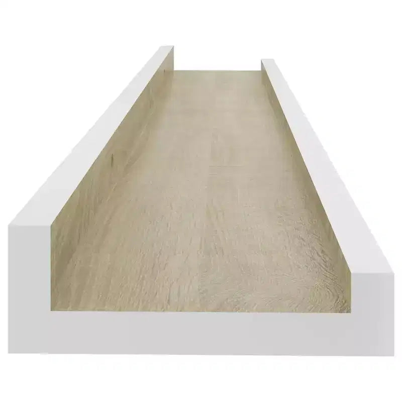 Set di 2 mensole da parete, colore bianco e rovere Sonoma, in MDF, lunghezza 60 cm