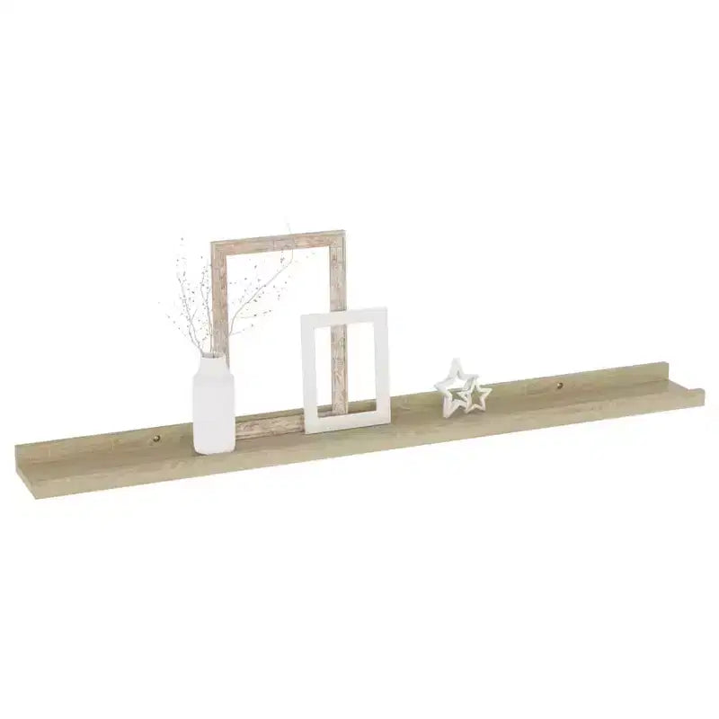 Set da 4 mensole a muro in MDF, effetto rovere Sonoma, 80x9x3 cm