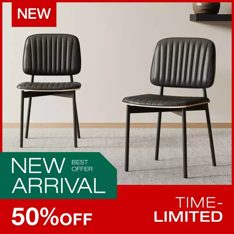 Luck Live Sedia da pranzo moderna di metà secolo, seduta e schienale in pelle imbottita, elegante sedia per sala da pranzo, cucina, soggiorno, colore nero