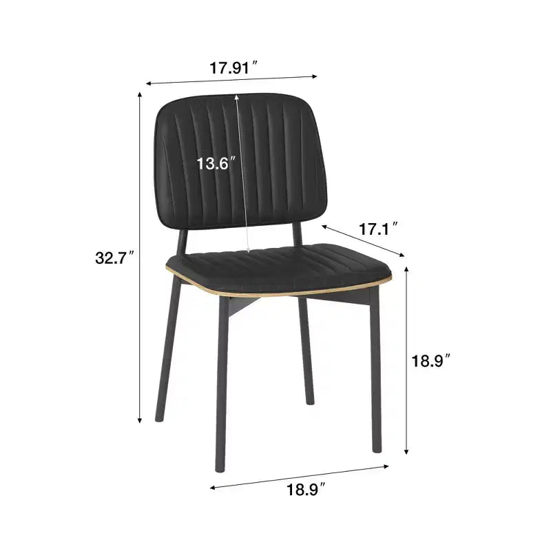 Luck Live Sedia da pranzo moderna di metà secolo, seduta e schienale in pelle imbottita, elegante sedia per sala da pranzo, cucina, soggiorno, colore nero