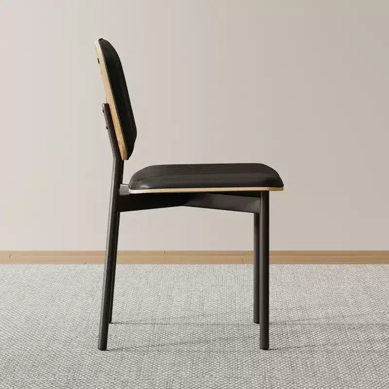 Luck Live Sedia da pranzo moderna di metà secolo, seduta e schienale in pelle imbottita, elegante sedia per sala da pranzo, cucina, soggiorno, colore nero