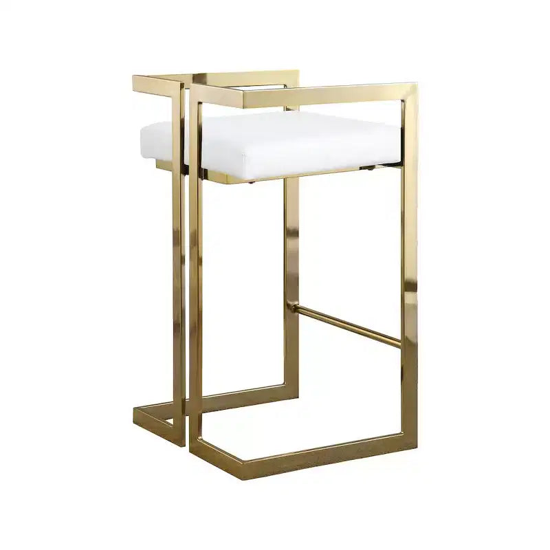 Meridian Furniture, Sgabello Ezra in pelle vegana bianca, Set da 2
