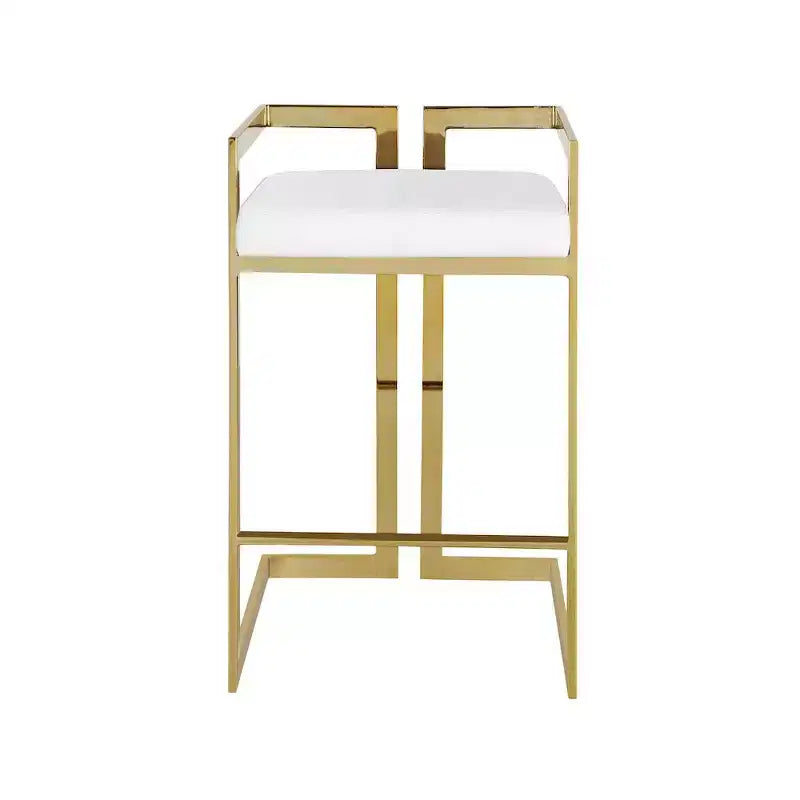 Meridian Furniture, Sgabello Ezra in pelle vegana bianca, Set da 2